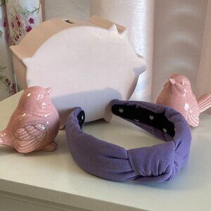 Lele Sadoughi purple woven canvas headband